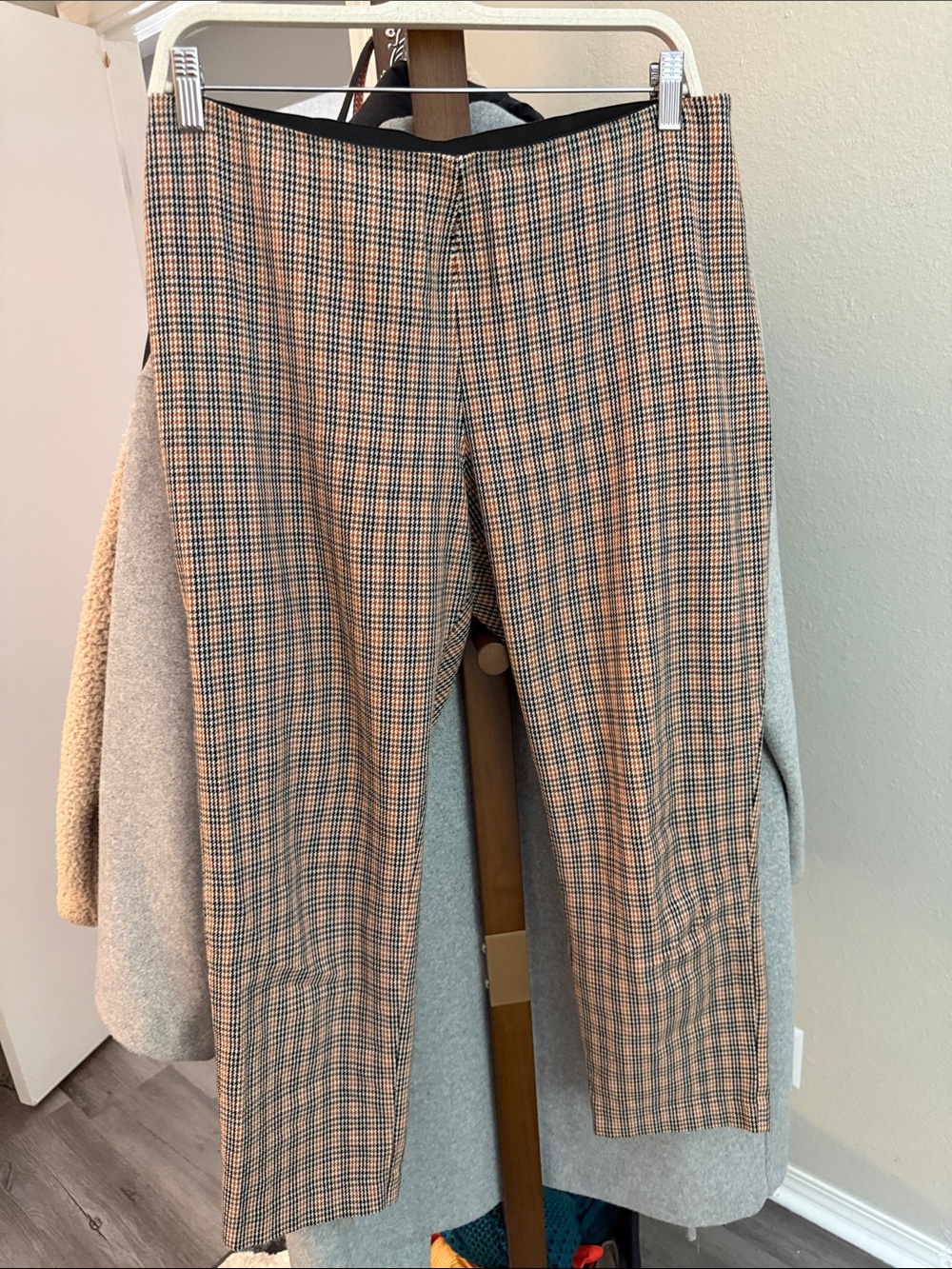 a new day Black and orange Plaid Stretch Dress Pants